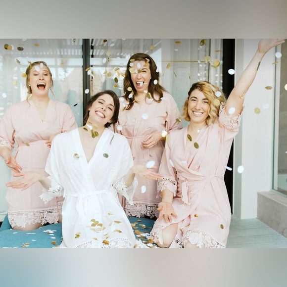 Pink Lace Trim Robe - Picture 2 of 3